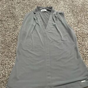 Calvin Klein Light Gray V-Neck Sleeveless Top